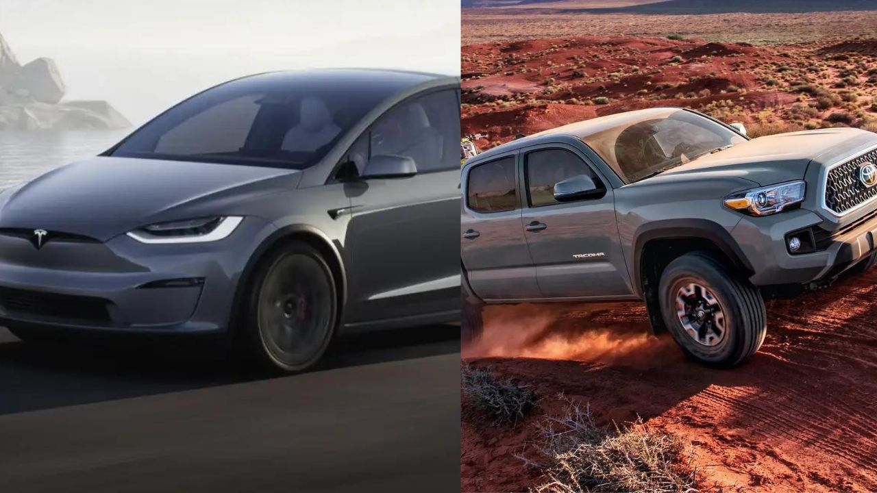 Tesla Model X e Toyota Tacoma